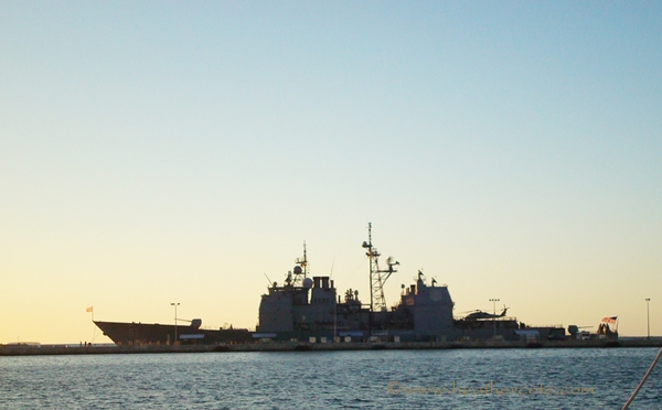 US Navel Ship docked at Fort Zachary key west
